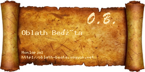 Oblath Beáta névjegykártya