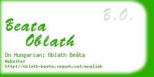 beata oblath business card